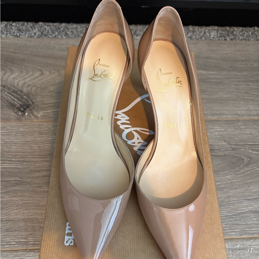Christian Louboutin Iriza Beige Patent Heels size size 36.5 - Picture 2 of 6
